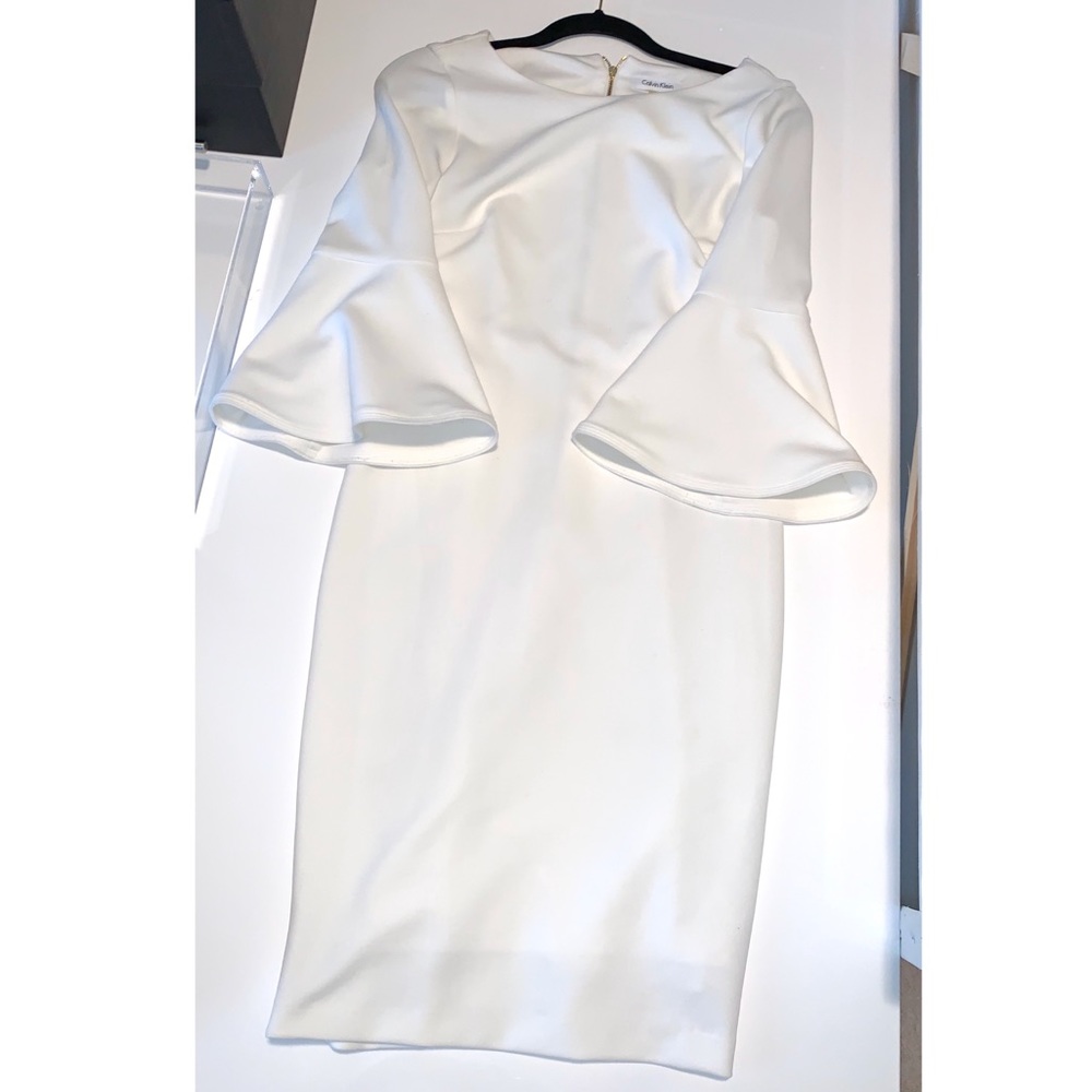 Calvin Klein Long sleeve peplum arm dress